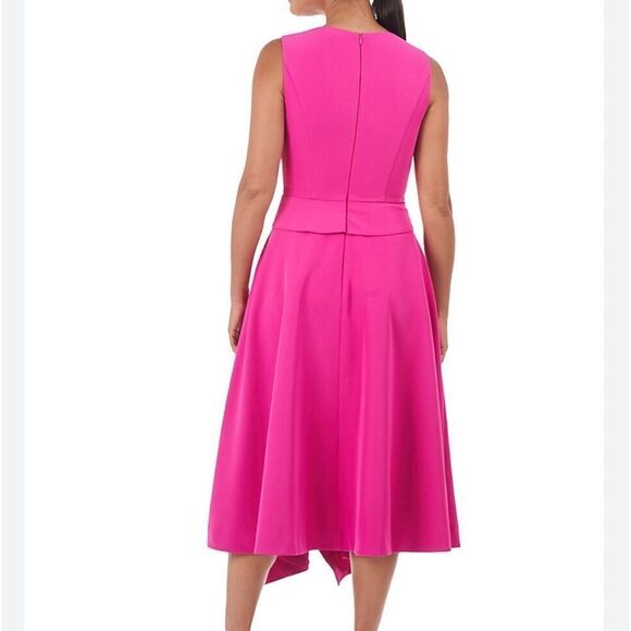 Kay Unger New York Sleeveless Handkerchief Crepe Midi Dress size 8 NWT $288 - Picture 6 of 9